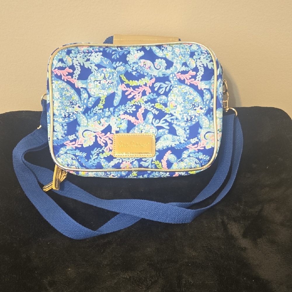 Lilly Pulitzer Blue Floral Seadragon Crossbody Bag